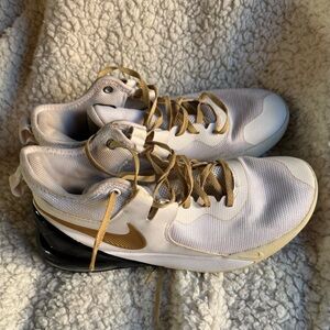 Nike Impact White and Gold Athletic Shoes